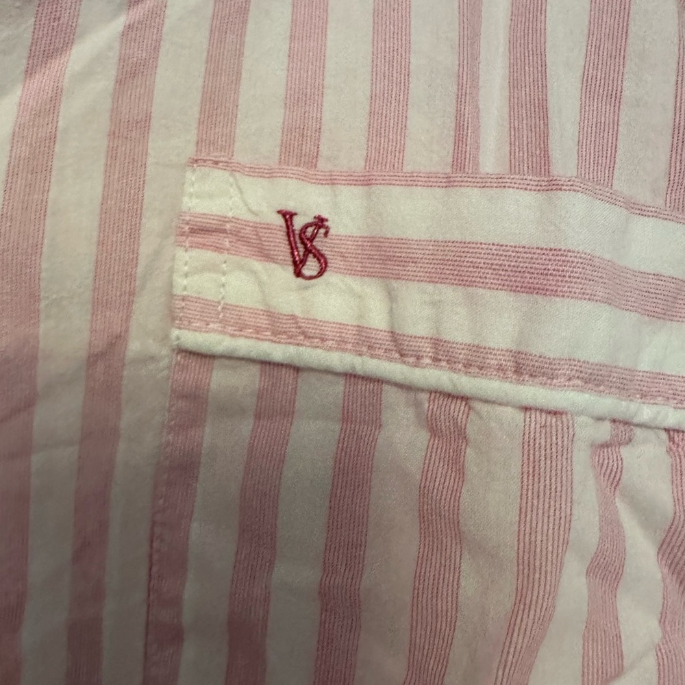 Victoria’s Secret pink and white pajamas